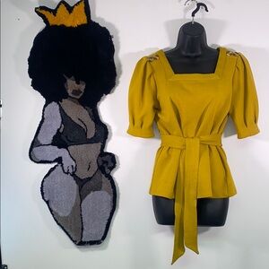 Current Air Mustard Yellow Knit Top